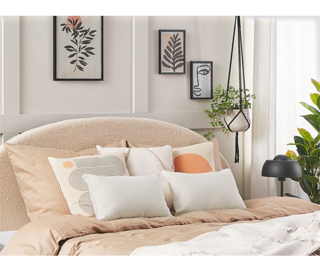 Beliani Cojín decorativo HELIOTROPE 30x50 Blanco