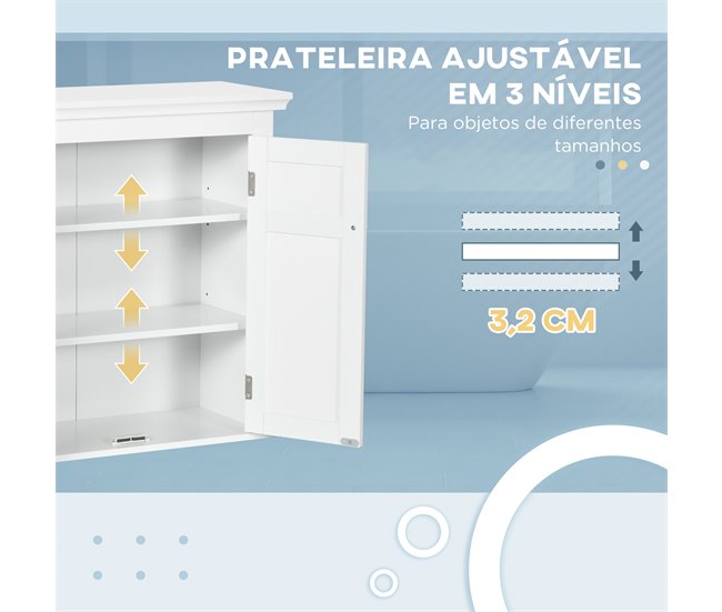 Armario de Pared MDF kleankin, hogar - baño Blanco