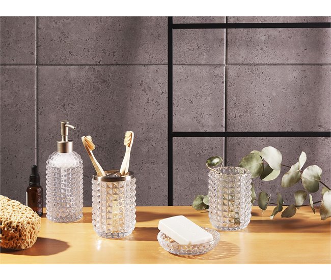 Beliani Conjunto de accesorios de baño TAPIA Transparente