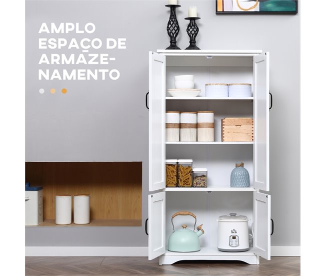 Alacena de Cocina MDF, Melamina de Madera HOMCOM, hogar - cocina Blanco