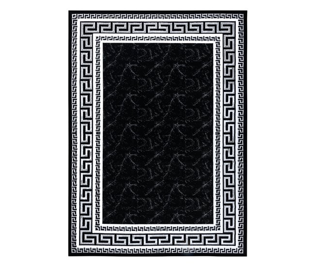 Alfombra GLOSS moderno 2813 87 elegante marco griego 160x220 Negro