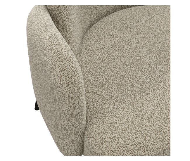 ALEX-Sillón de tela y metal Beige