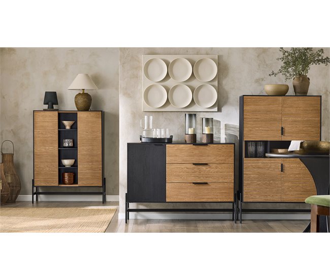 Aparador de Cocina Recibidor Buffet para Entrada SoBuy ES Negro