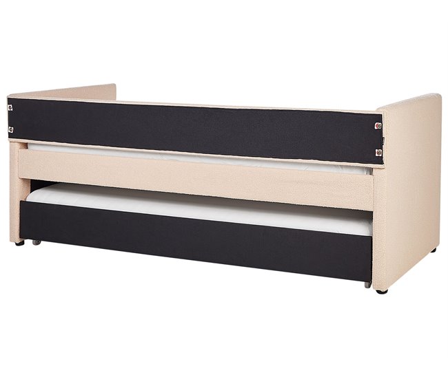 Beliani Cama con somier Bouclé TROYES 99x213 Beige