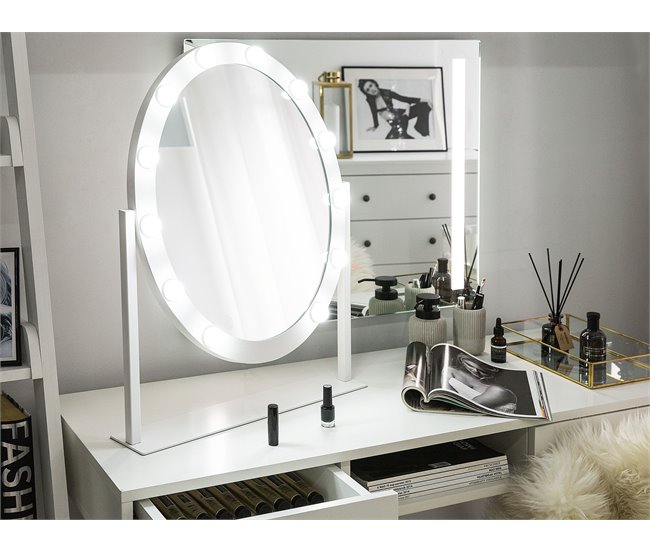 Beliani Espejo de maquillaje ROSTRENEN Blanco