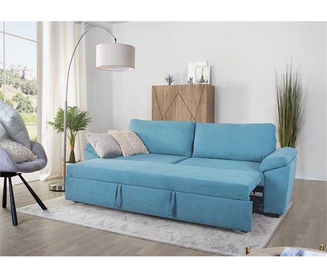 Sofá cama 3 plazas HANSAN Azul