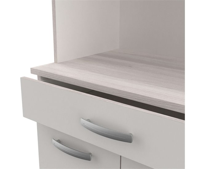 Armario Buffet de Cocina con 6 Puertas Blanco/ Madera