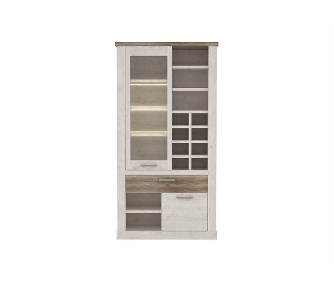 Vitrina doble 2 puertas VERONA Blanco/ Madera