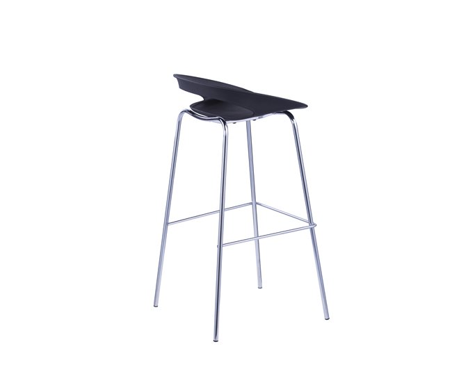 Taburete alto STAR fijo 86,5 cm de alto Negro