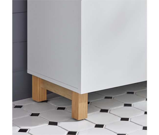 Mueble para Debajo del Lavabo con 2 Puertas Estante BZR92-W SoBuy Blanco