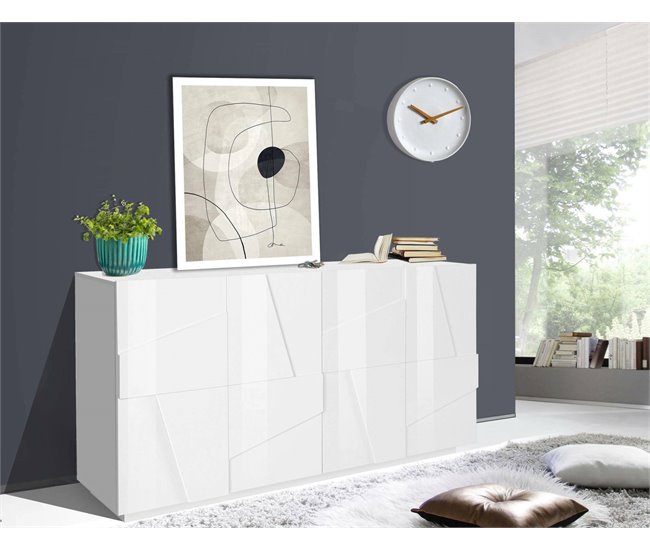 Aparador efecto madera 162 Blanco Brillo