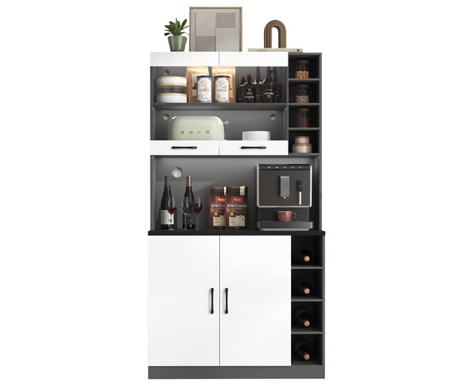 Armarios de Cocina 100 Blanco/ Gris