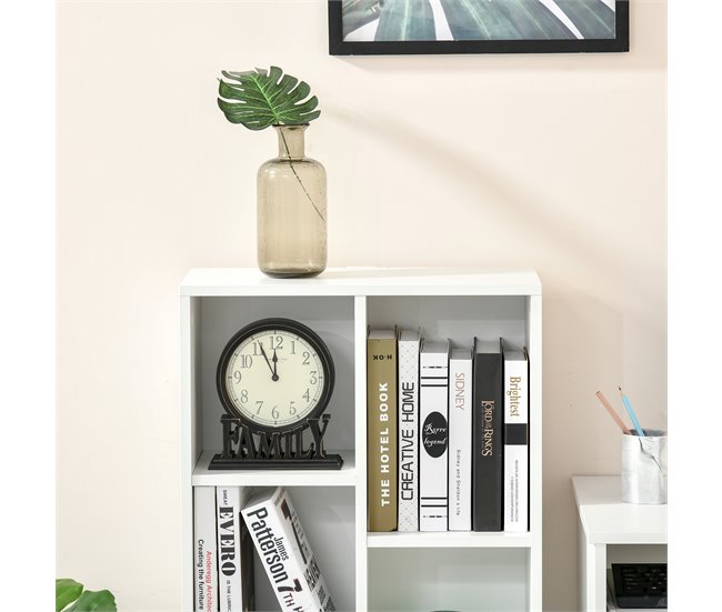 Estantería para Libros Melamina de Madera HOMCOM 50 Blanco