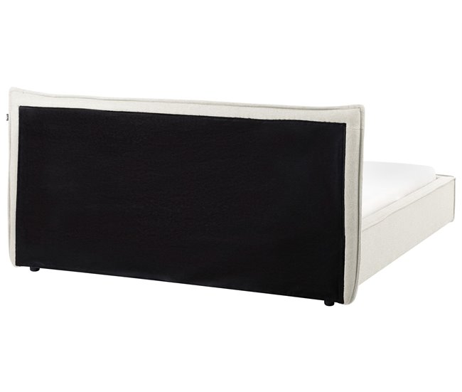 Beliani Cama de agua Lino LESTRE 201x221 Crema