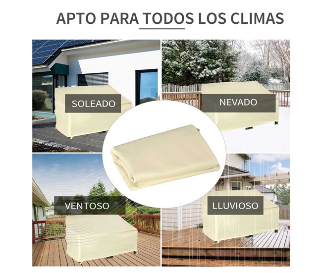 Funda Protectora de Banco Tela Oxford Outsunny 140x84 Beige