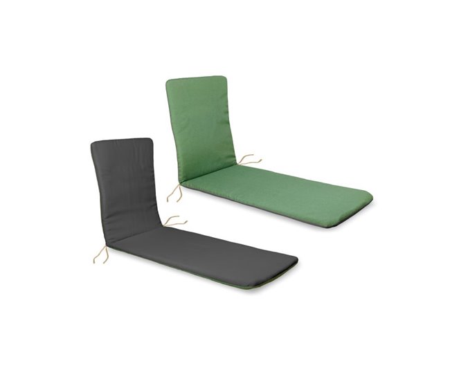 Cojín reversible de tumbona 57x38 Verde Oscuro