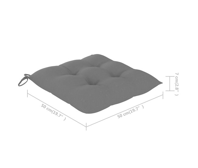 8 Sillas de comedor para jardín de madera con cojines Antracita