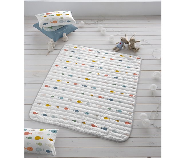 COLCHA BOUTI REVERSIBLE MAPA MUNDI Multicolor