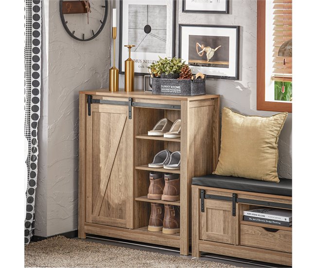 Aparador Recibidor SoBuy FSB59-BR - Puerta corrediza de Granero Marron