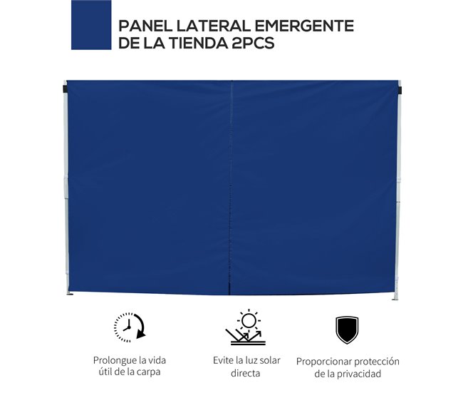 2 Paredes Parte Laterales Tela Oxford Outsunny 300x200 Azul