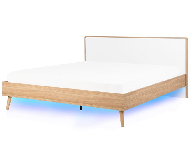 Beliani Cama LED MDF SERRIS 188x215 Marron