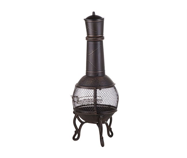 Beliani Fogón de madera TACORA Marron