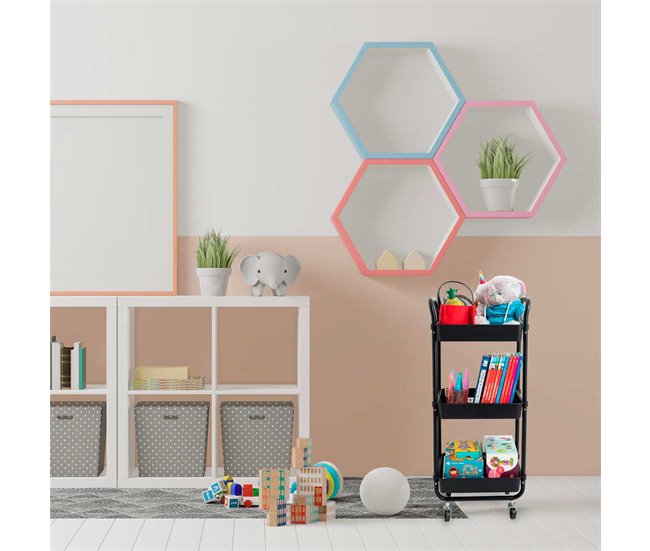 Carrito multiusos Garbo Quid  cestas Negro