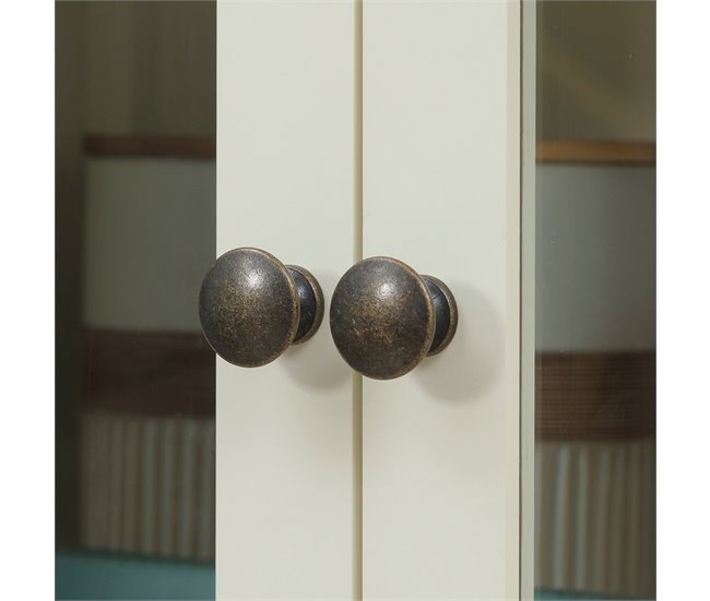 Alacena de Cocina MDF, Melamina de Madera, Vidrio HOMCOM Blanco