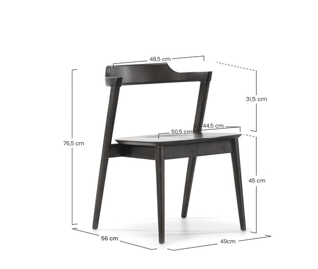 Juego de mesa y 4 sillas de comedor Venus 80x80 Nogal
