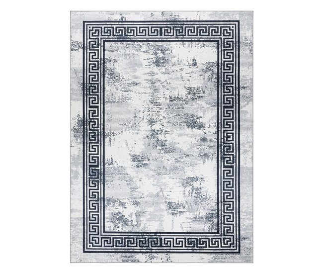 Alfombra lavable ANDRE 1189 Mármol griego 120x170 Blanco/ Gris