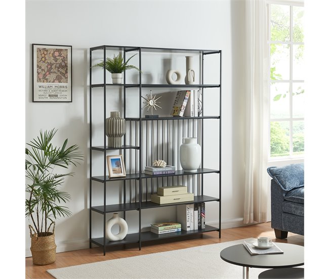 Estantería de pie Rælingen [en.casa] 120 Negro