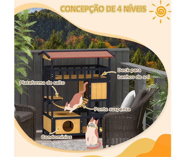 Caseta para Gatos Pino, Madera de Abeto Madera