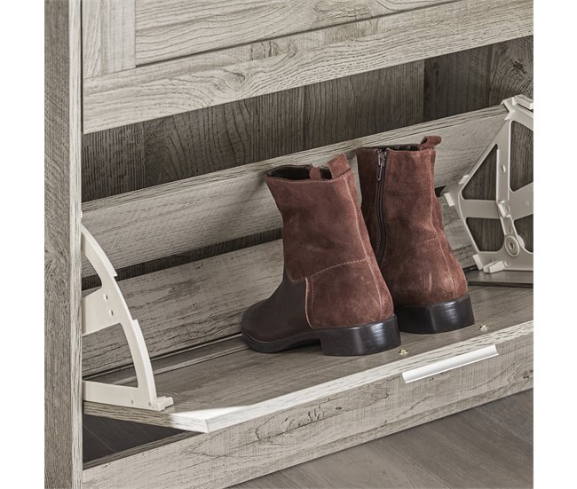 Zapatero con 2 Solapas Organizador FSR137-HG SoBuy Gris