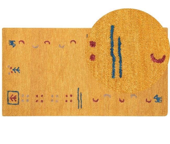 Beliani Alfombra de pelo corto ATALAN 80x150 Amarillo