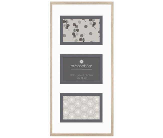 Marco Decorativo De Pared Para 3 Fotos Beige