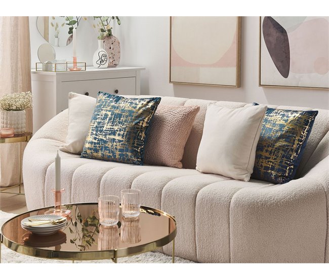 Beliani Cojín decorativo GARDENIA 45x45 Azul