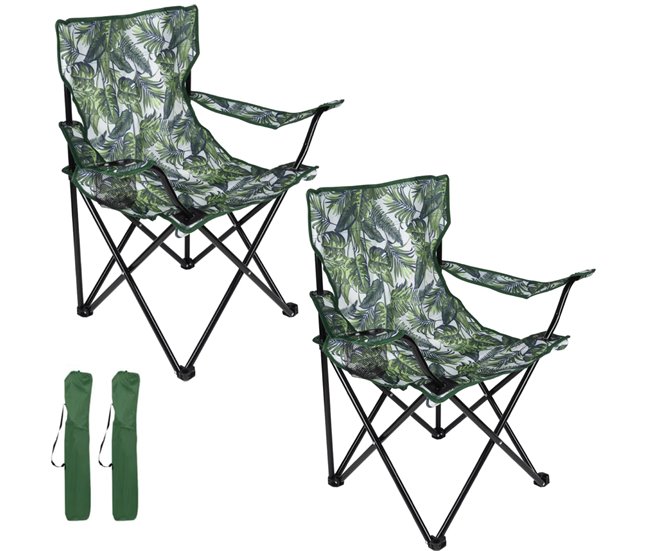 2 Sillas Plegables para exterior de Camping Verde