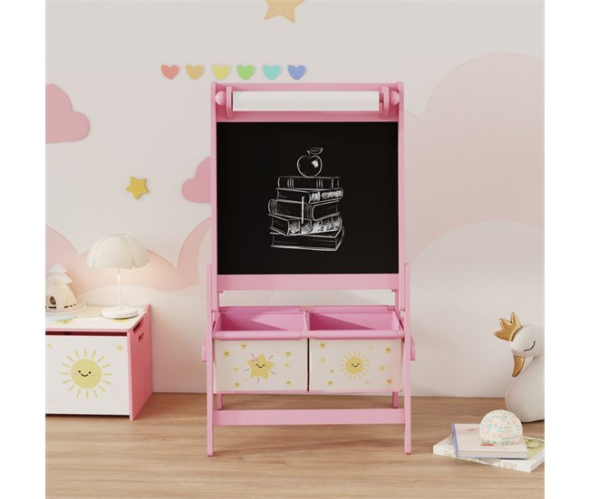 Caballete Infantil MDF, Madera de Pino AIYAPLAY Rosa
