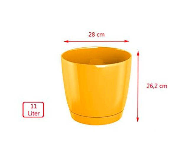 2x Maceta redonda de plastico Coubi Round P Blanco
