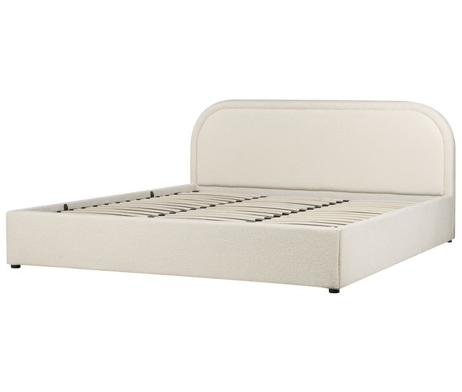 Beliani Cama con almacenaje Bouclé QUILLIEN 192x217 Beige