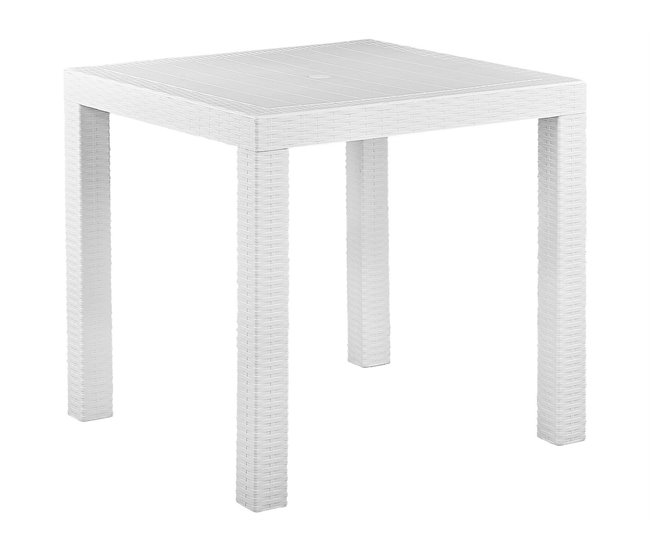 Beliani Mesa de jardín FOSSANO 80x80 Blanco
