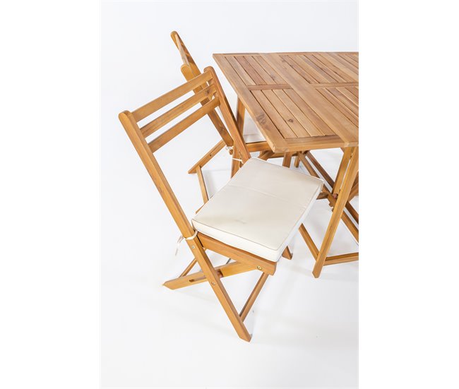 Set VIENA II mesa plegable con 4 sillas plegables color madera Marron
