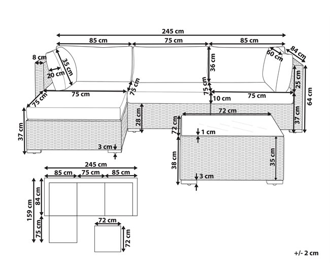 Beliani Conjunto longue SANO Arena