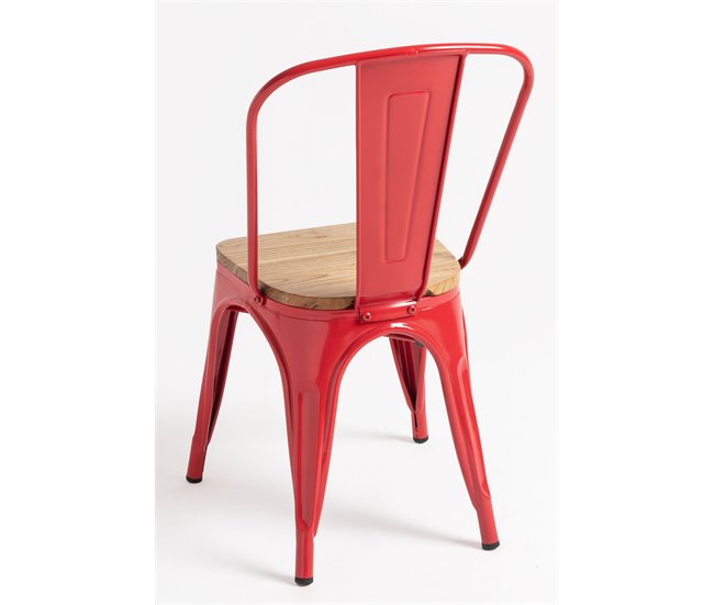 Pack 6 Sillas Torix Madera Natural Rojo