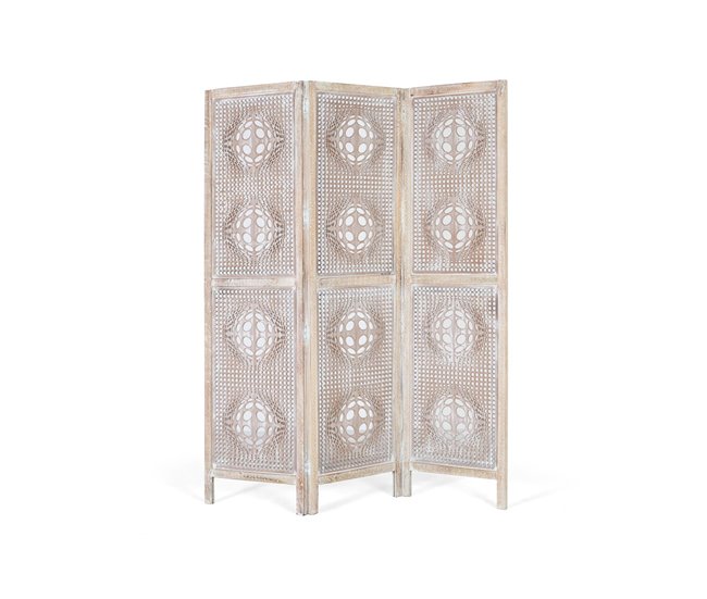Biombo de 3 paneles fabricado artesanalmente en mdf Gris