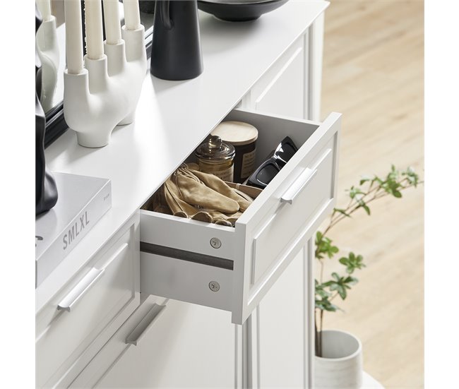 Zapatero con 2 Solapas,1 Puerta y 2 cajones FSR104-W SoBuy Blanco