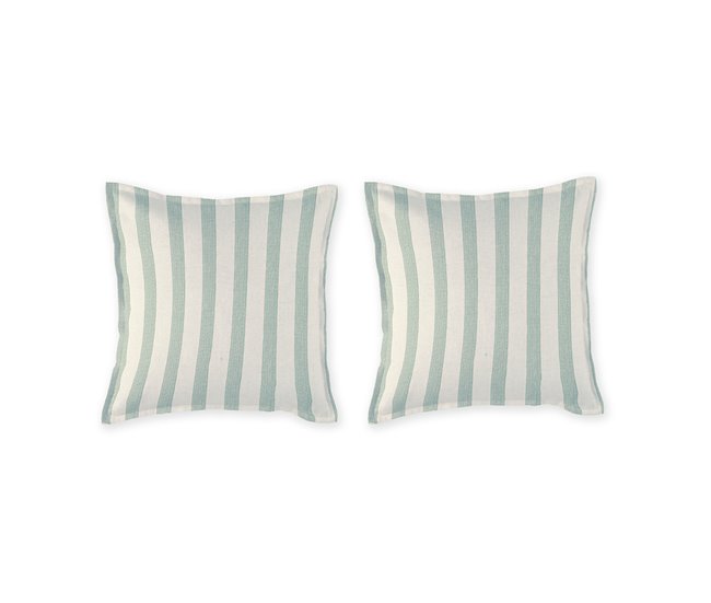 2 Fundas de almohada 100% algodón percal orgánico BENGALE Verde