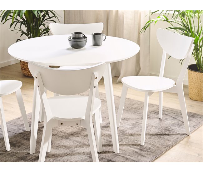 Beliani Conjunto de comedor ROXBY Blanco