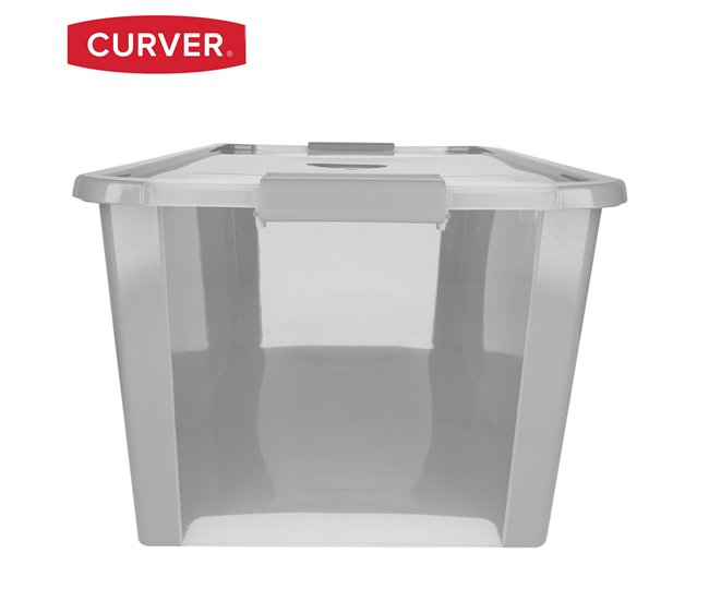 Curver Caja de almacenaje con tapa Bi-Box 40L Gris