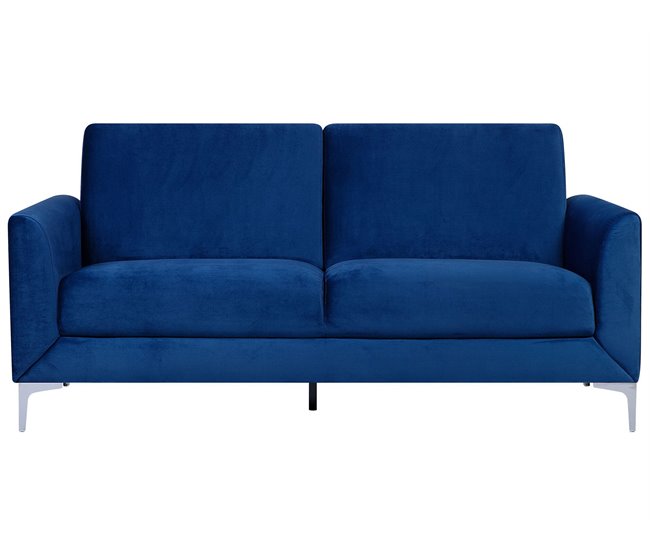 Beliani Conjunto de sofás FENES Azul Marino
